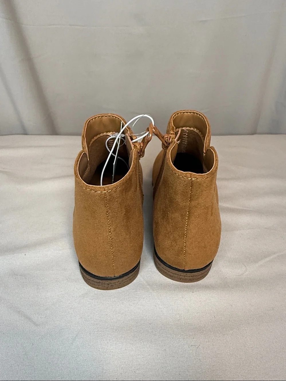 Cat & Jack kids light brown cognac Penelope ankle boots zippers new faux suede